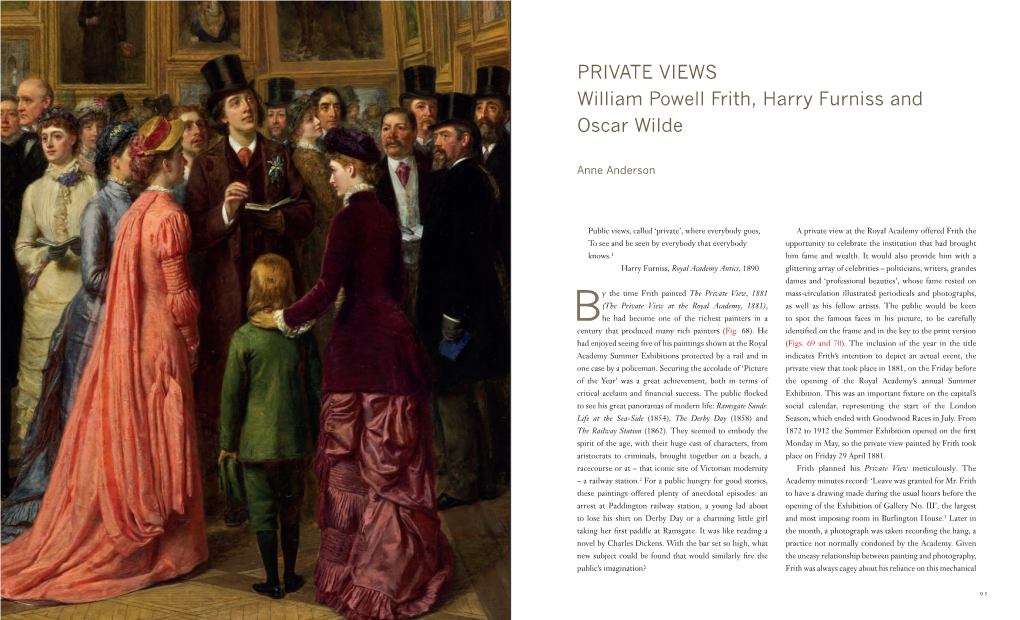 PRIVATE VIEWS William Powell Frith, Harry Furniss and Oscar Wilde