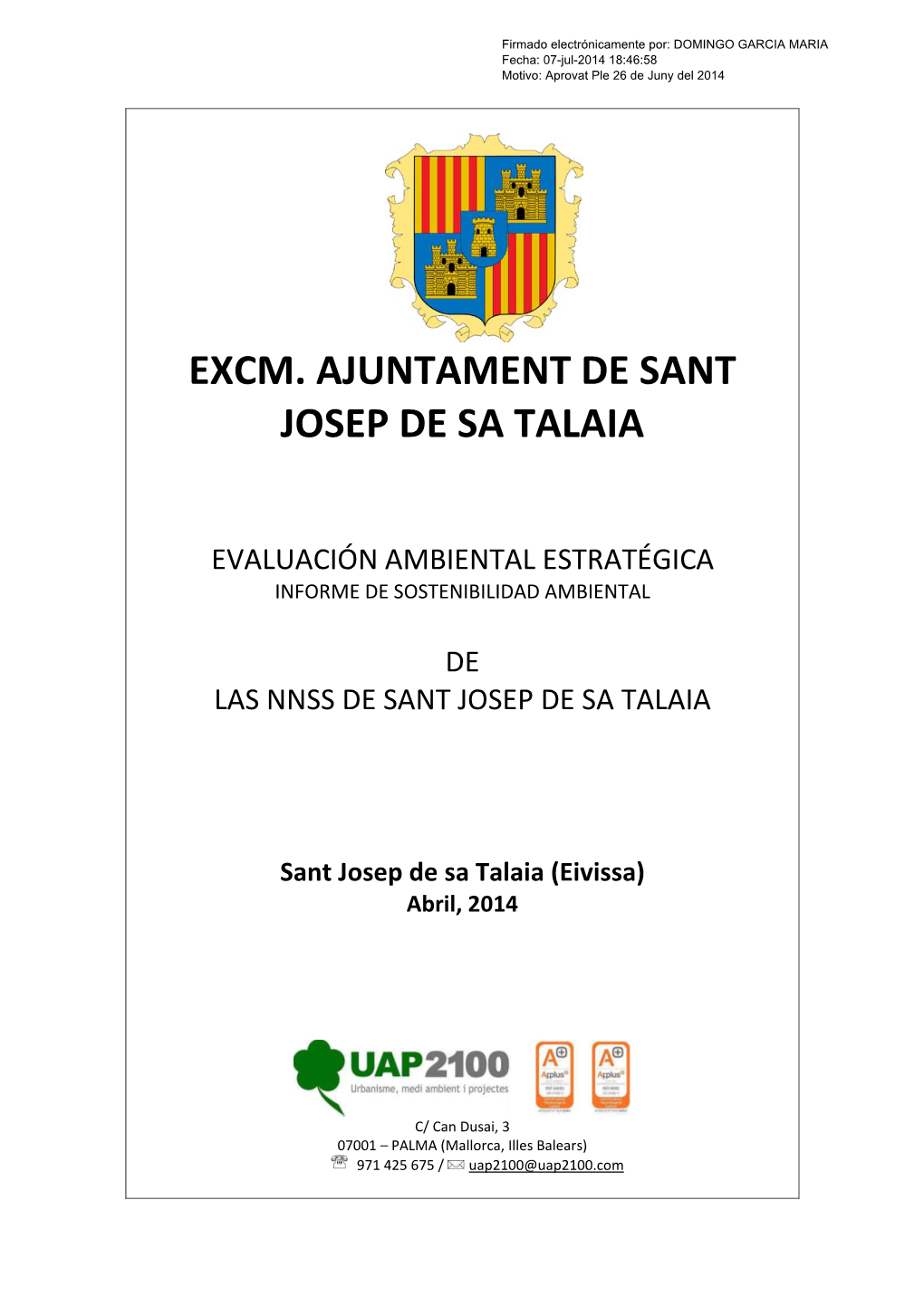Excm. Ajuntament De Sant Josep De Sa Talaia