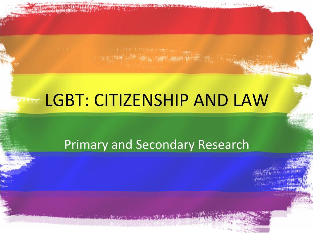 Lgbt: Citizenship and Law
