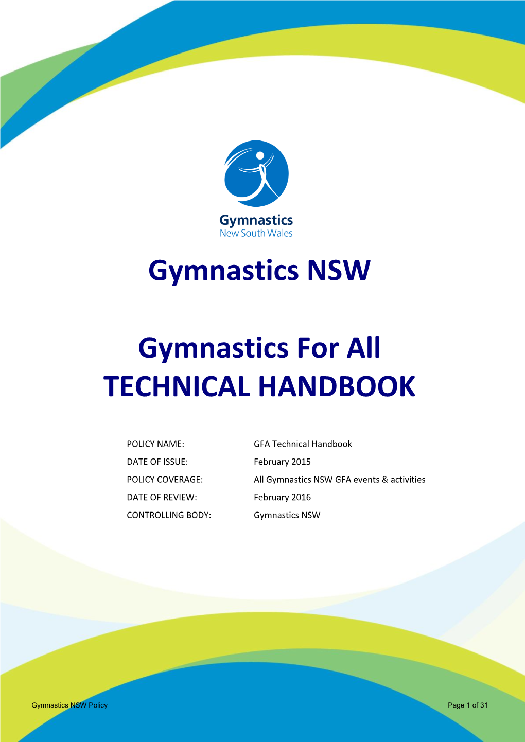 Gymnastics NSW Gymnastics for All TECHNICAL HANDBOOK