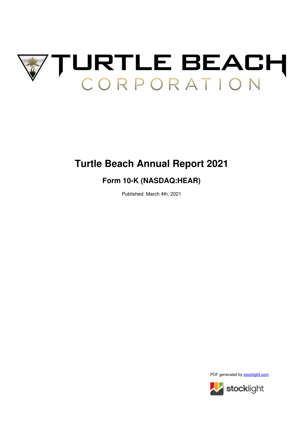 Turtle Beach Annual Report 2021