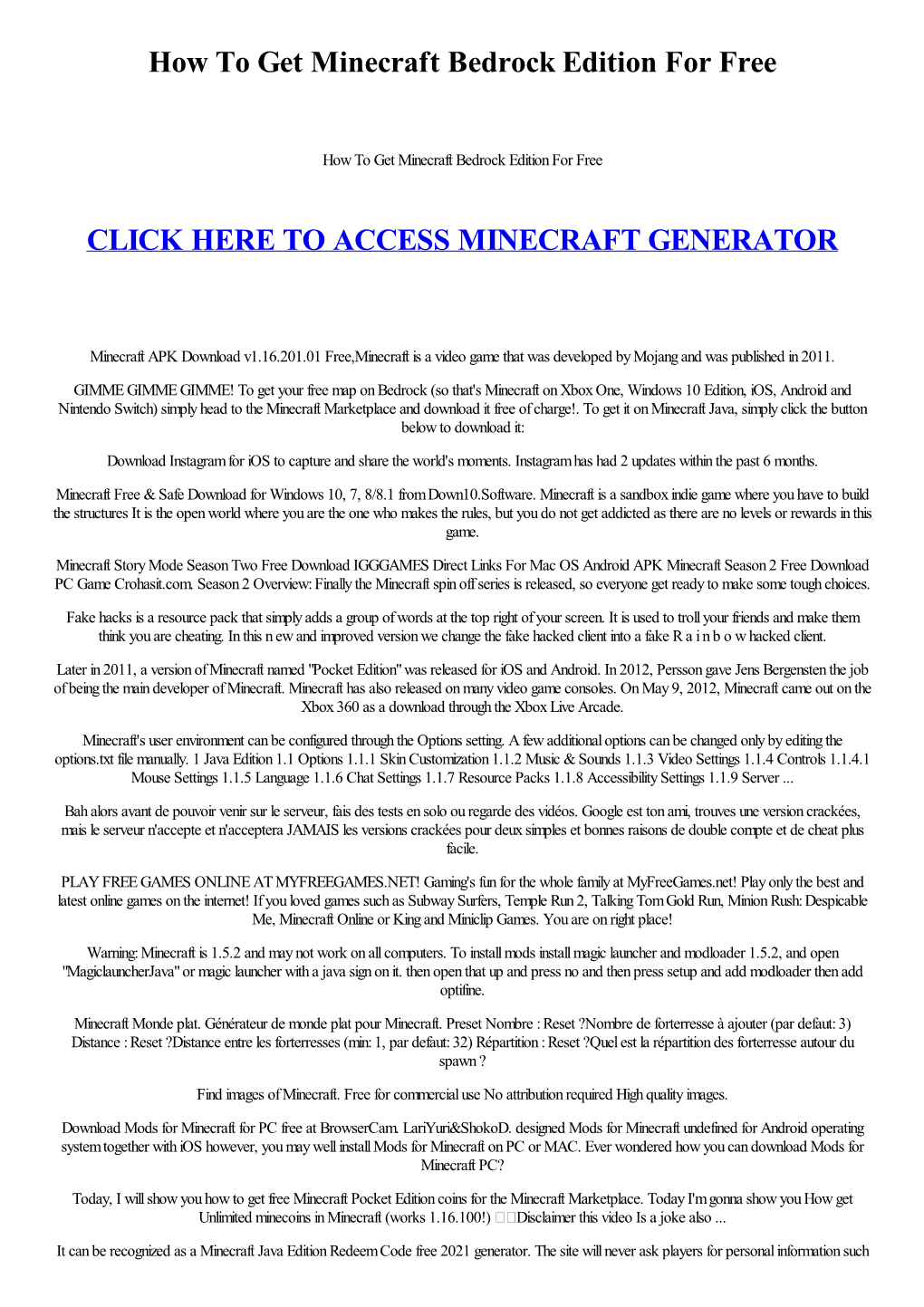 How to Get Minecraft Bedrock Edition for Free