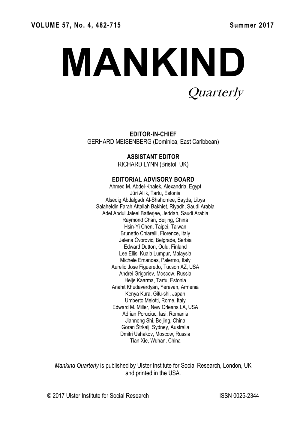 MANKIND Quarterly