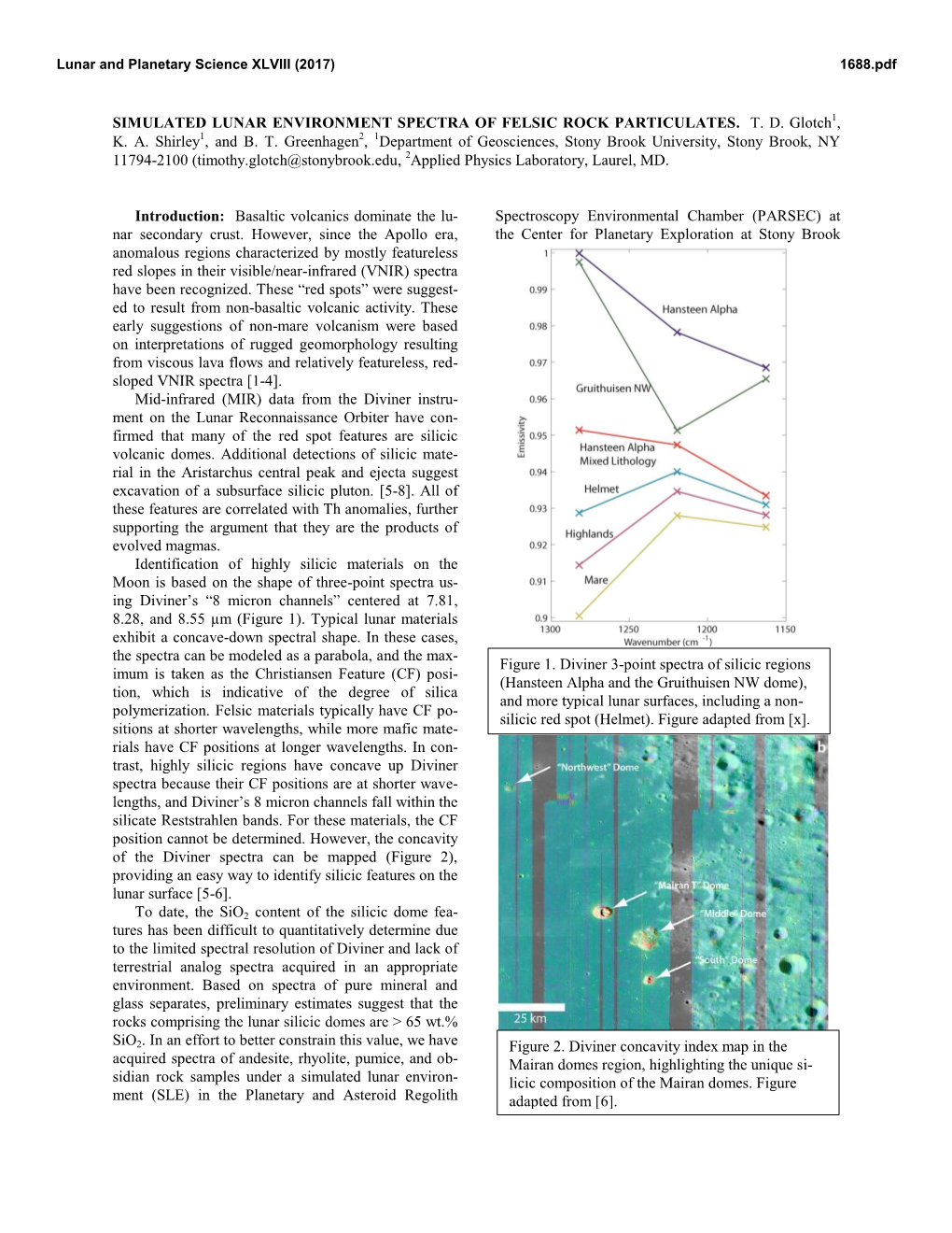 Simulated Lunar Environment Spectra of Felsic Rock Particulates