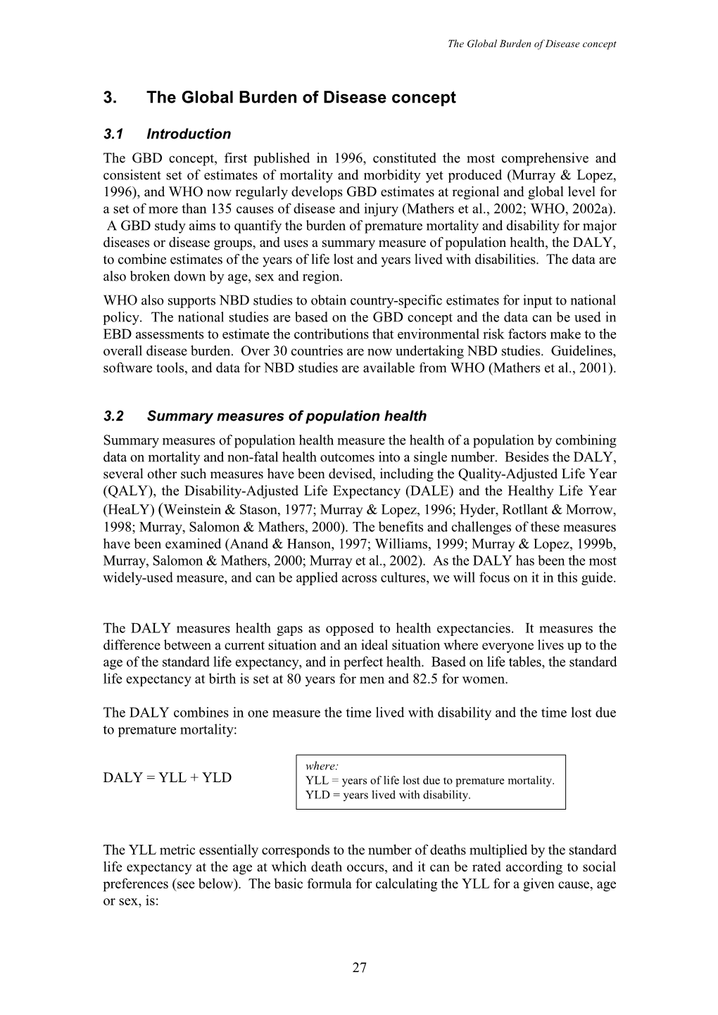 3. the Global Burden of Disease Concept