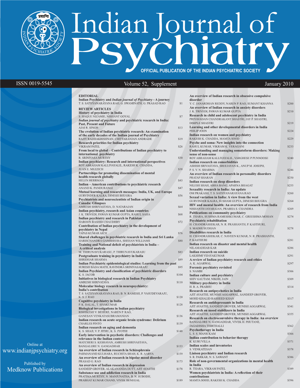 Pandurangi Indo-American Psychiatric Research-2010