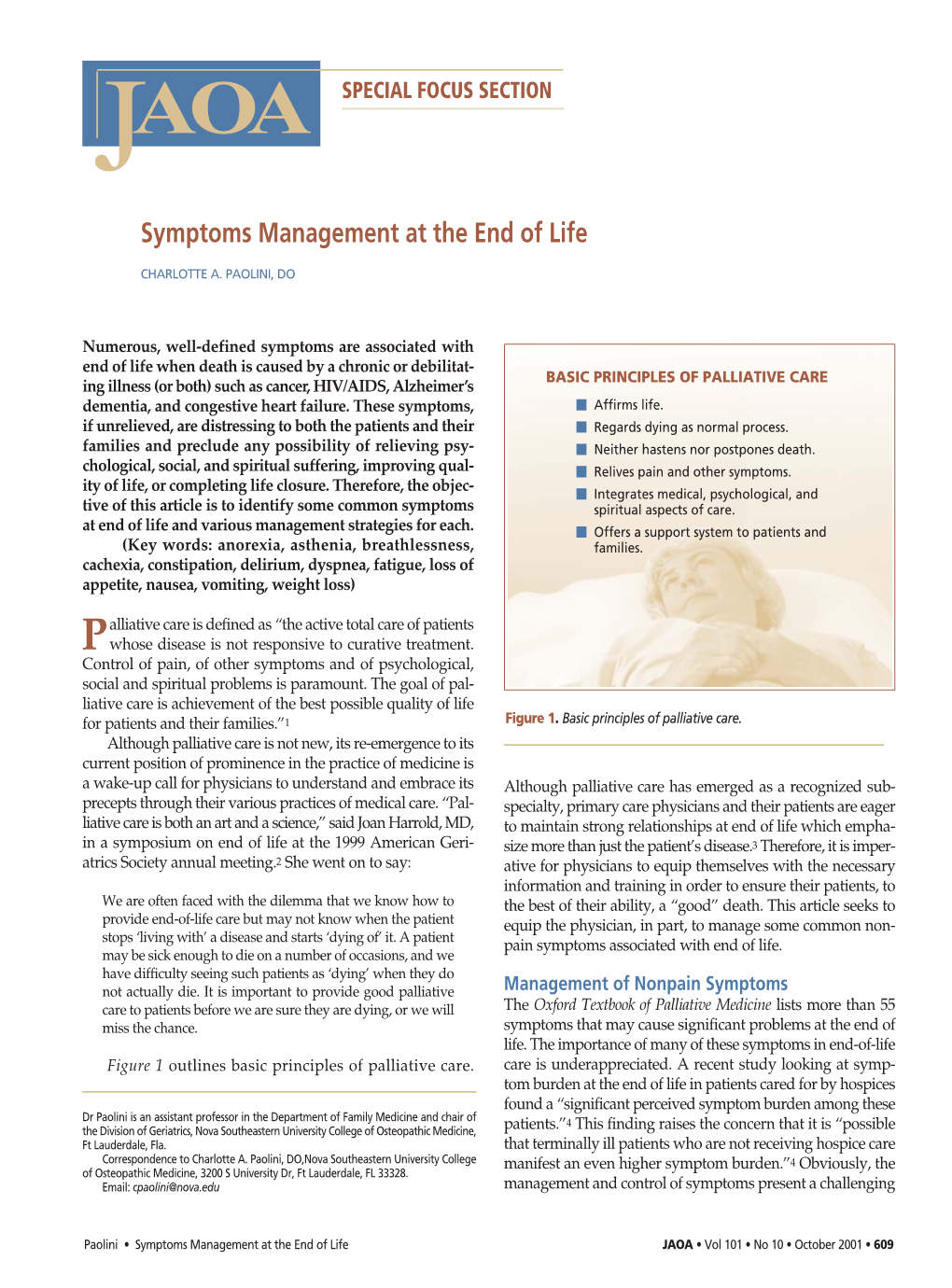 Symptoms Management at the End of Life