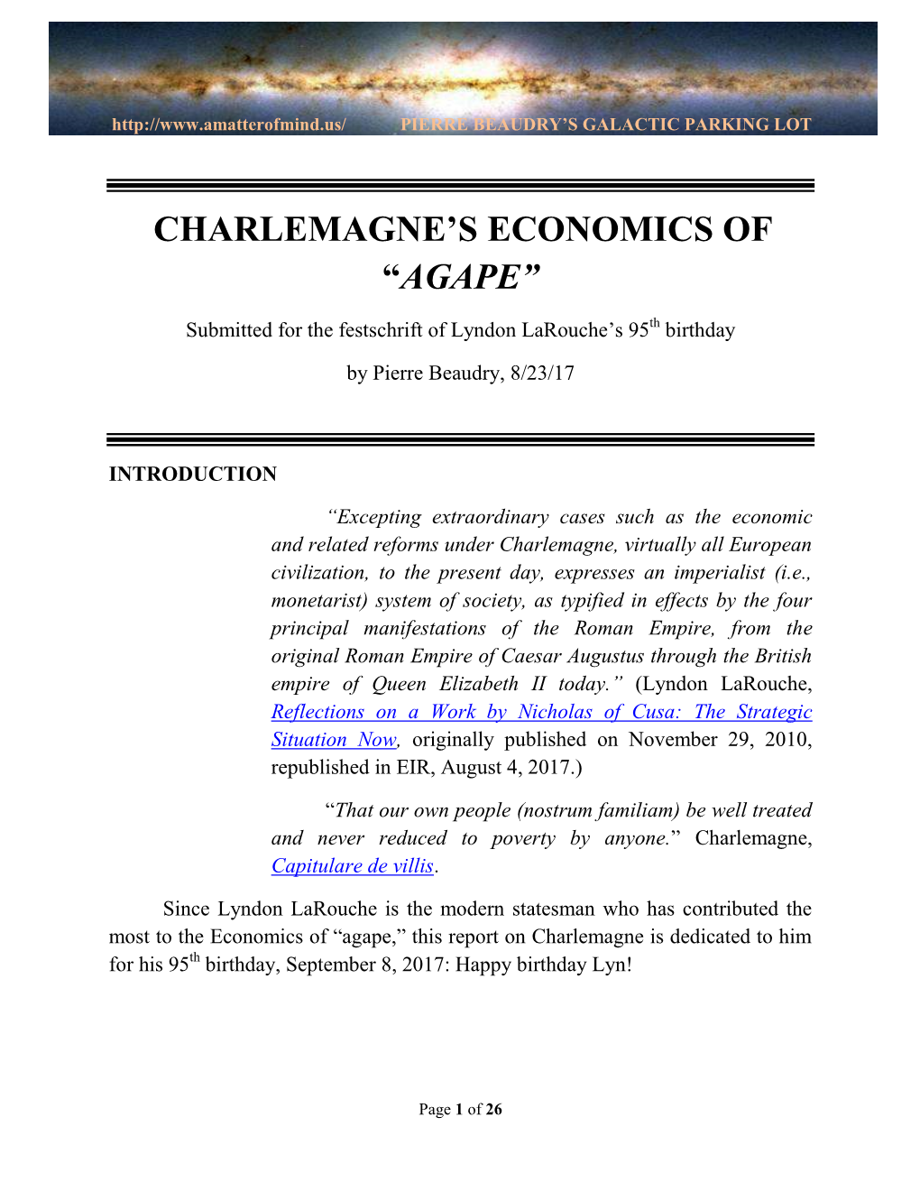 Charlemagne's Economics Of