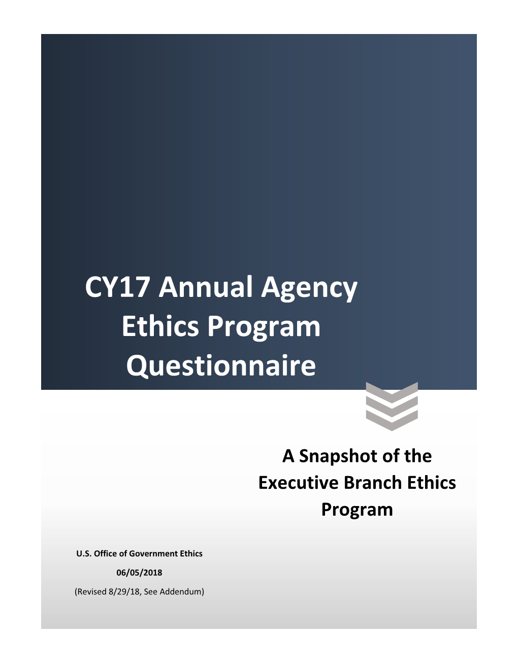 CY17 Annual Agency Ethics Program Questionnaire
