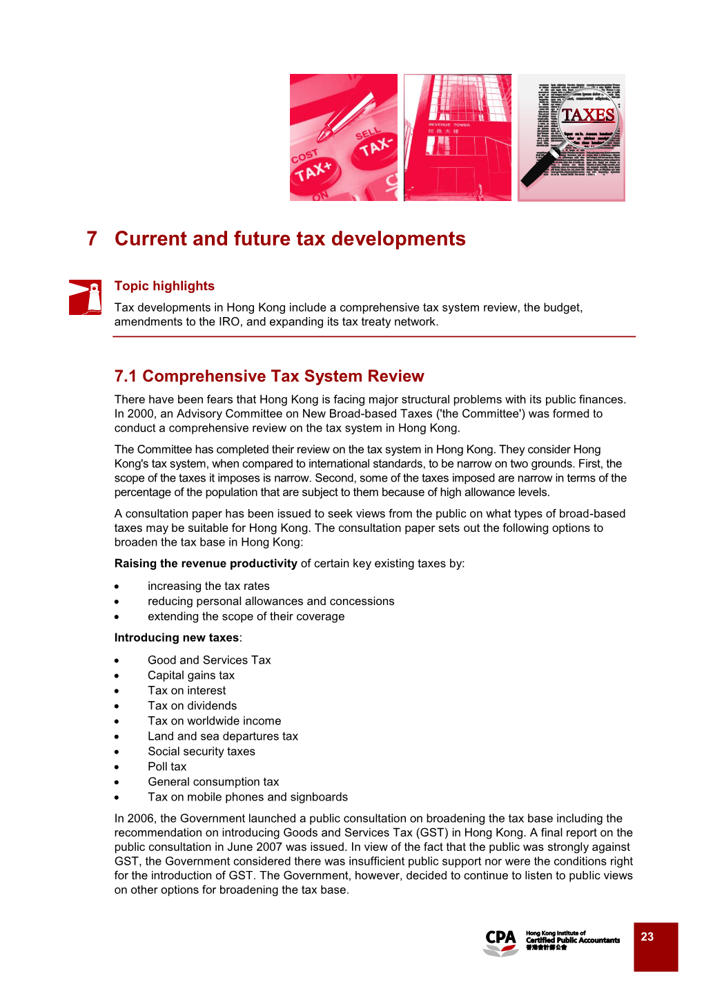 7 Current and Future Tax Developments