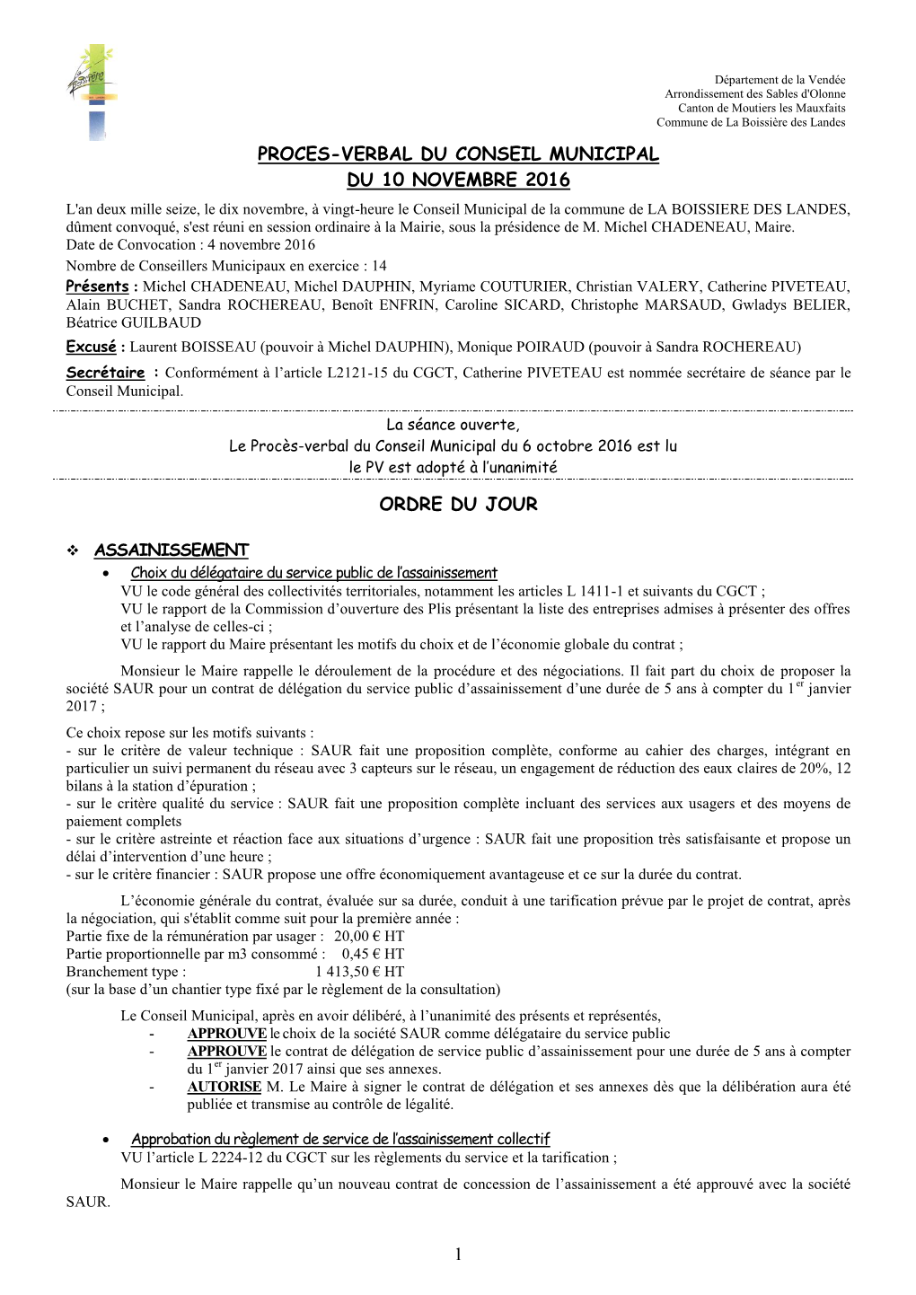 Département De La Vendée Arrondissement Des Sables D'olonne Canton De Moutiers Les Mauxfaits Commune De La Boissière Des Landes