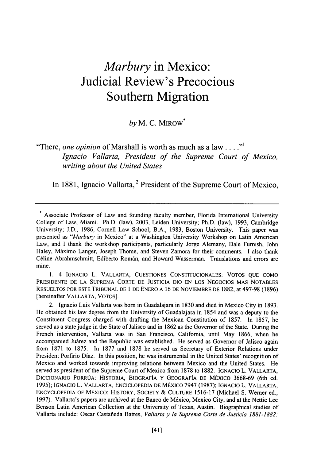 Judicial Review's Precocious Southern Migration