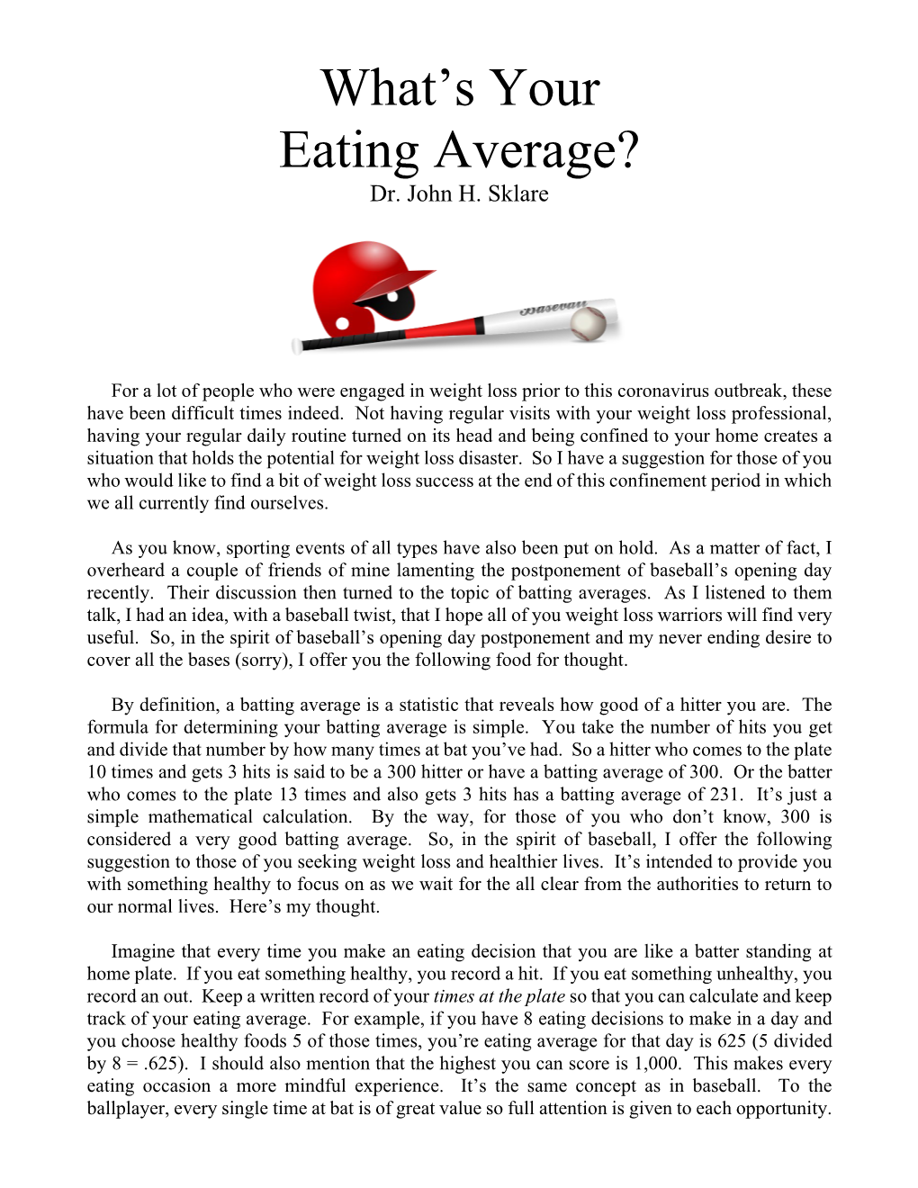 What's Your Eating Average?
