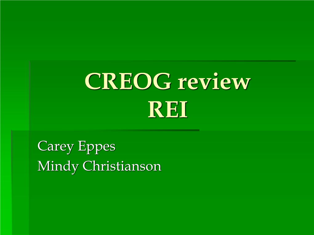 CREOG Review REI