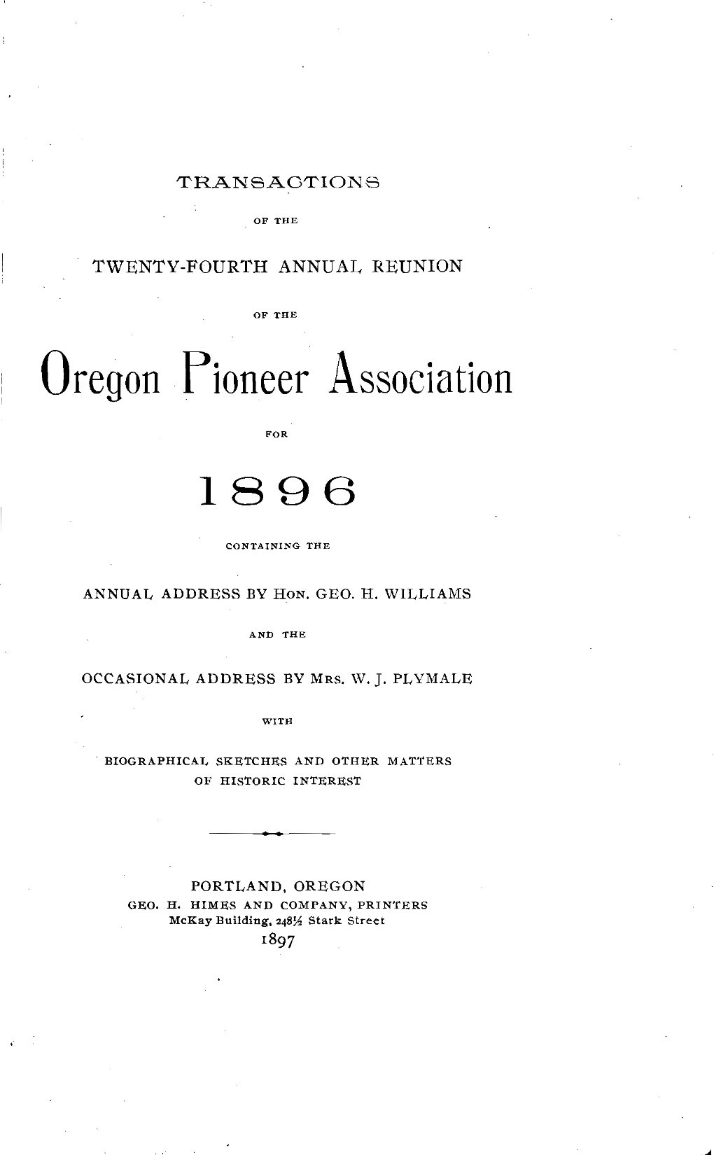 Regon Floneer Association