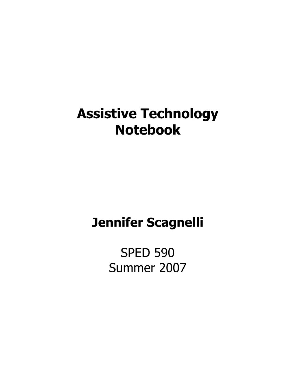 Assistive Technology Notebook