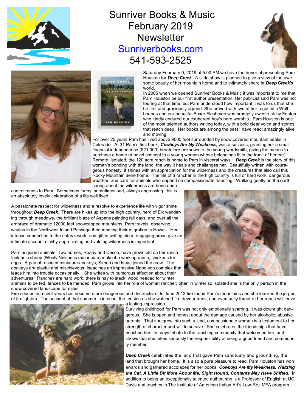 Sunriver Books & Music February 2019 Newsletter Sunriverbooks.Com 541-593-2525