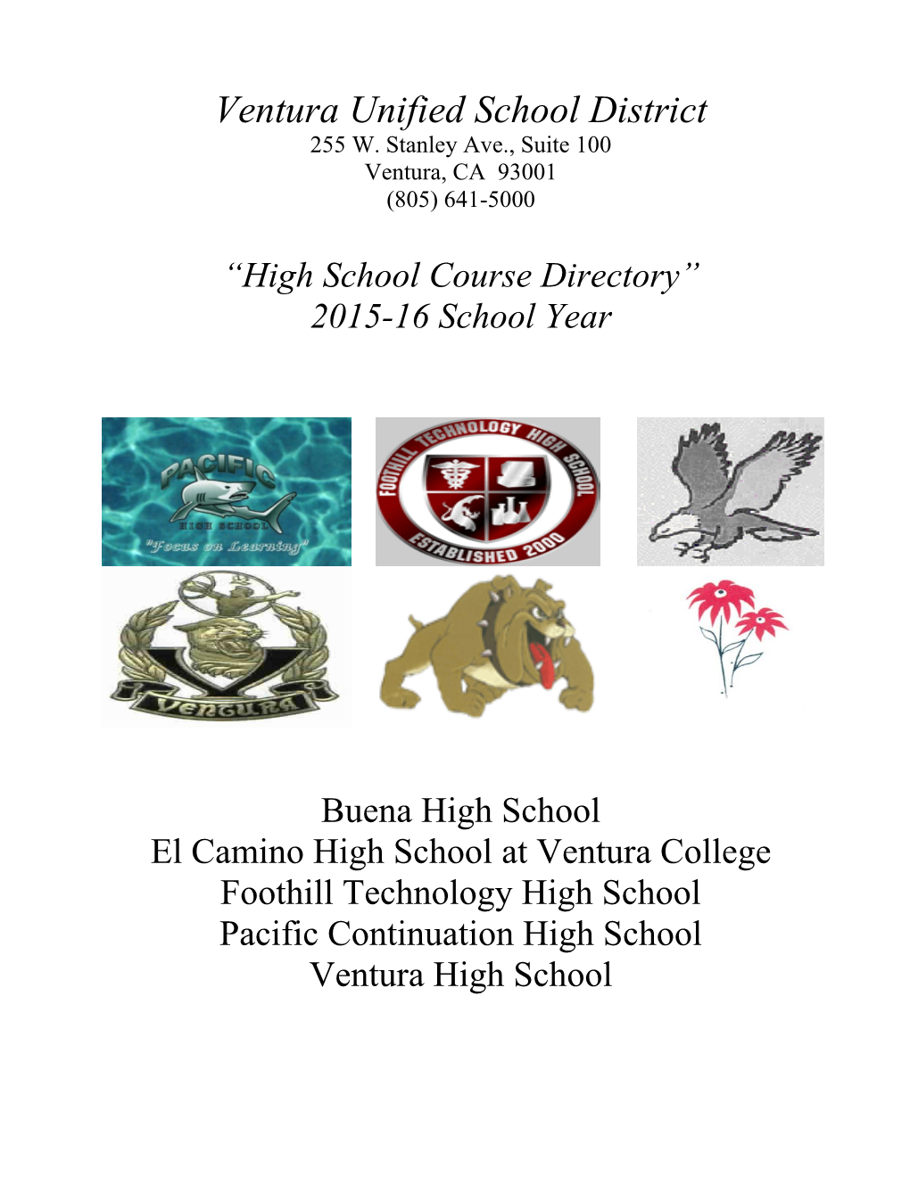 High School Course Directory” 2015-16 School Year