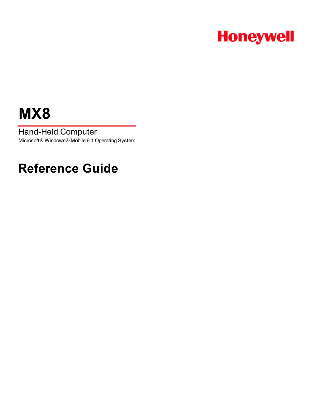 MX8 Reference Guide (Windows Mobile 6.1