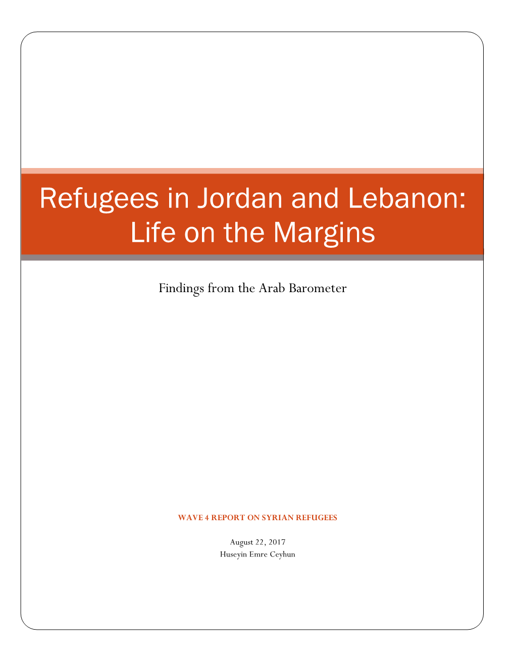 Refugees in Jordan and Lebanon: Life on the Margins