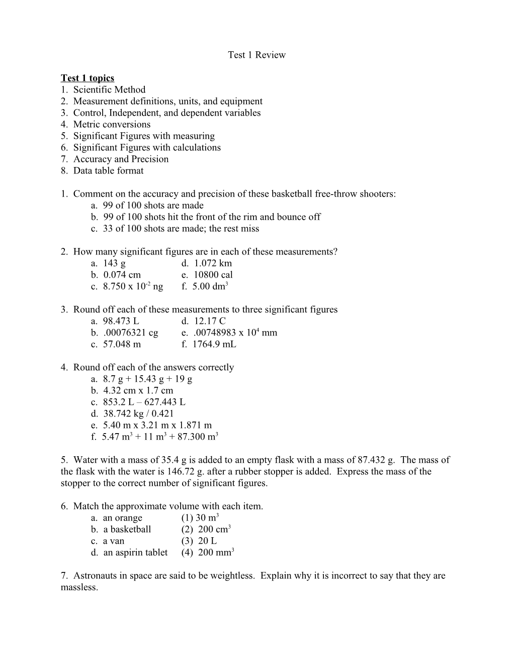 2. Measurement Definitions, Units, and Equipment