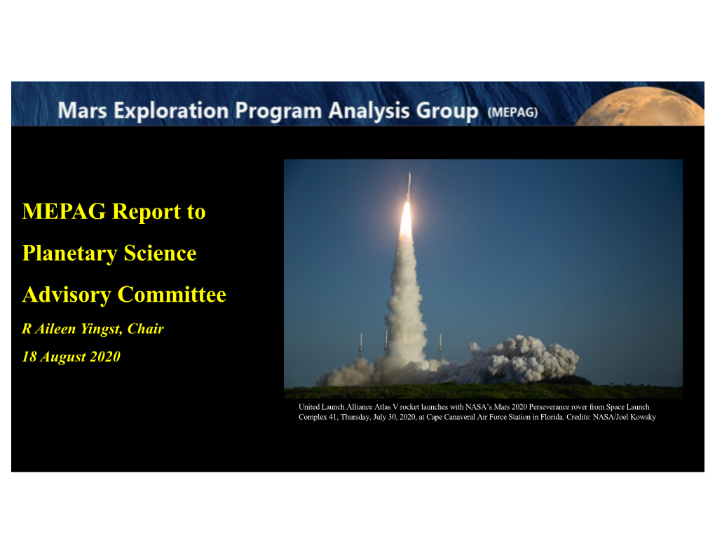 Mars Exploration Program Analysis Group (MEPAG)