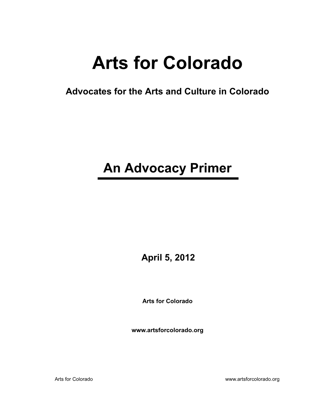 Arts for Colorado