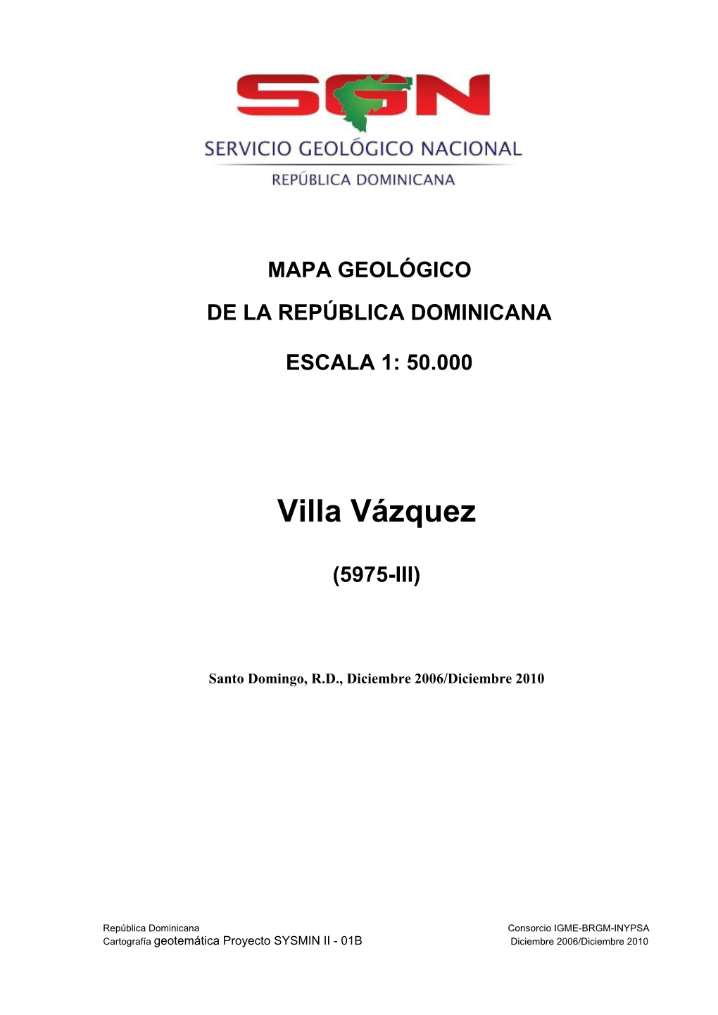 Villa Vásquez (5975-III) Con Las Hojas Adyacentes