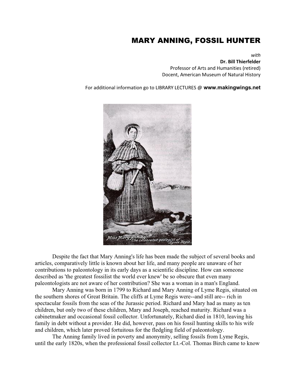 Mary Anning, Fossil Hunter