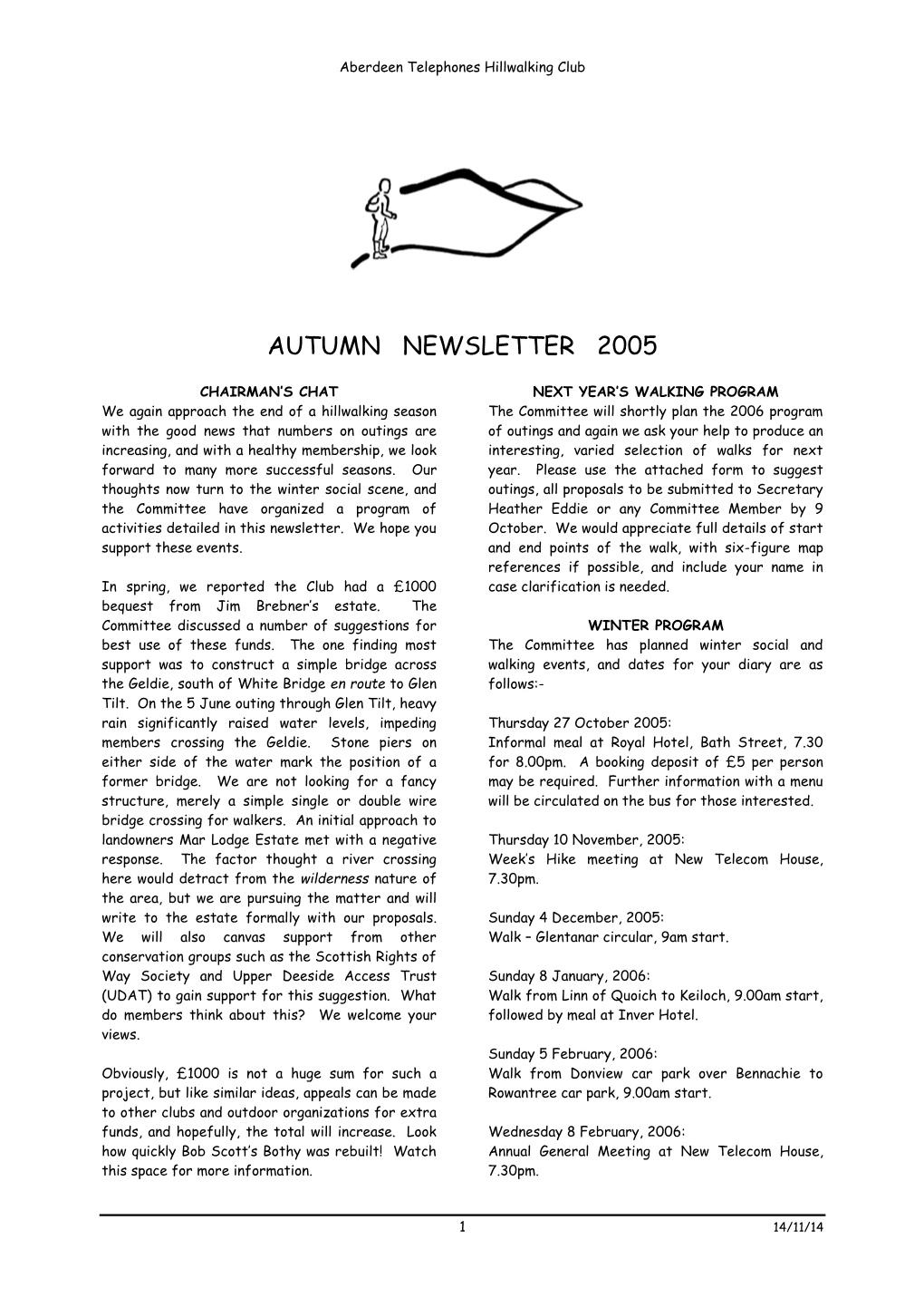 Autumn Newsletter 2005