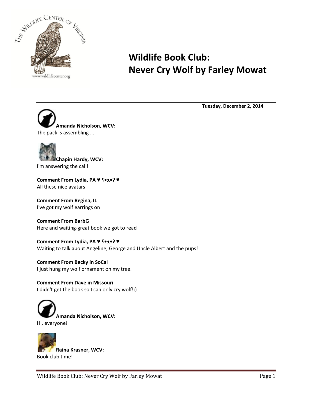 Wildlife Book Club: Never Cry Wolf by Farley Mowat