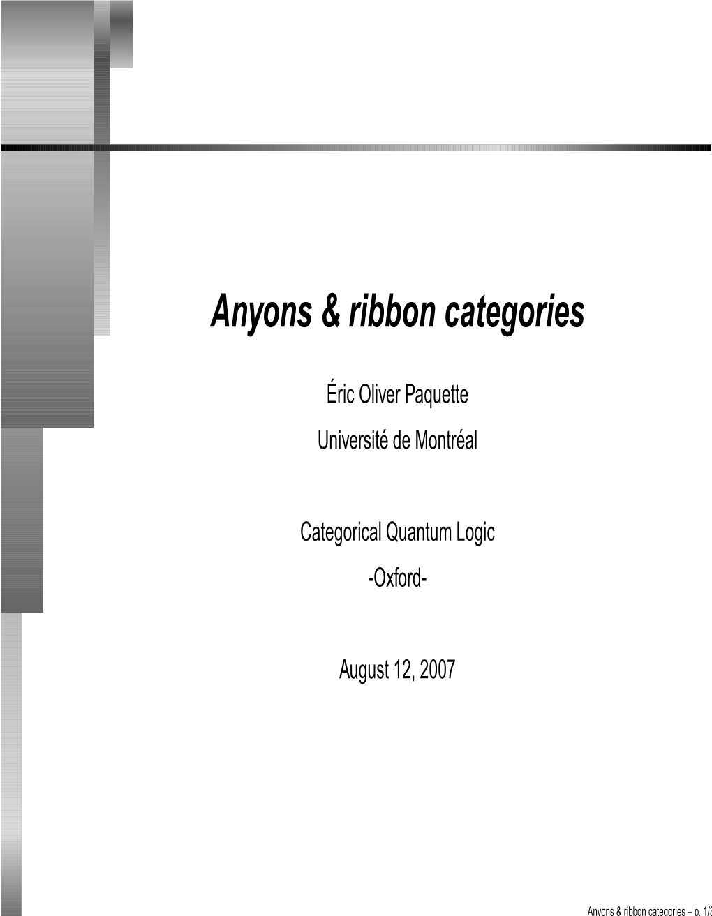 Anyons & Ribbon Categories