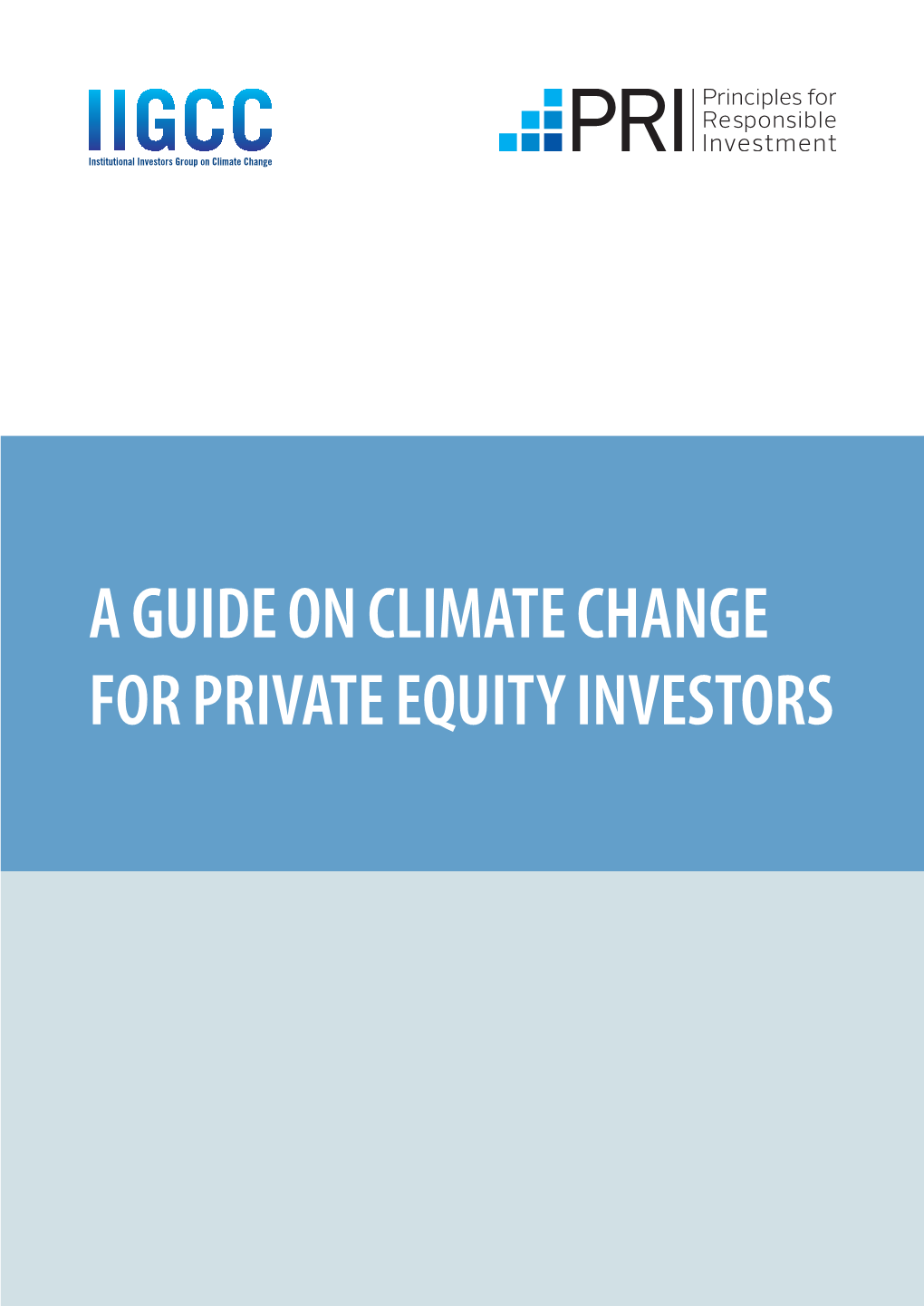 A GUIDE on CLIMATE CHANGE for PRIVATE EQUITY INVESTORS Contents