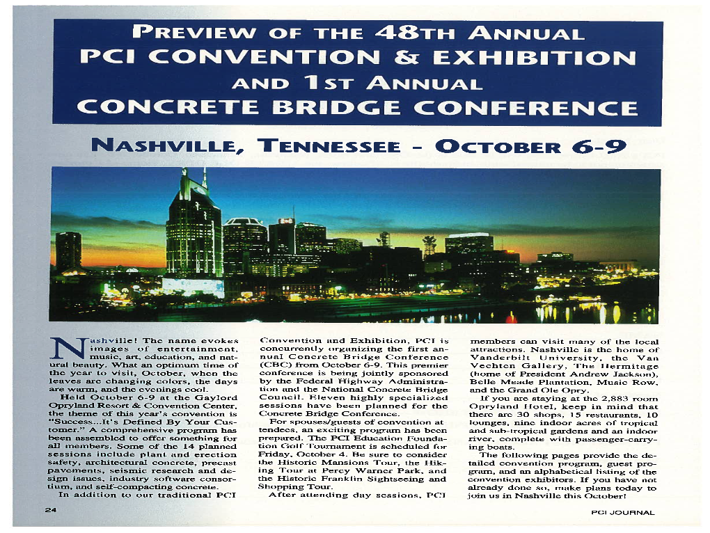 Pci Convention & Exhibition Concrete Bridge Conference