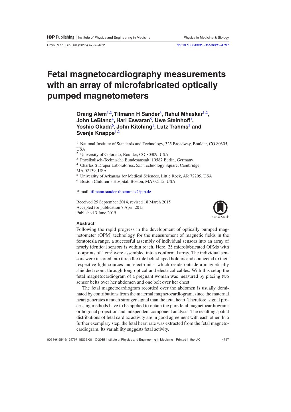 Fetal Magnetocardiography Measurements with a Multichannel