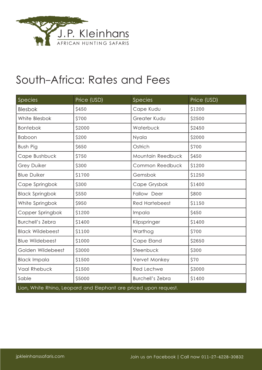 Rates and Fees