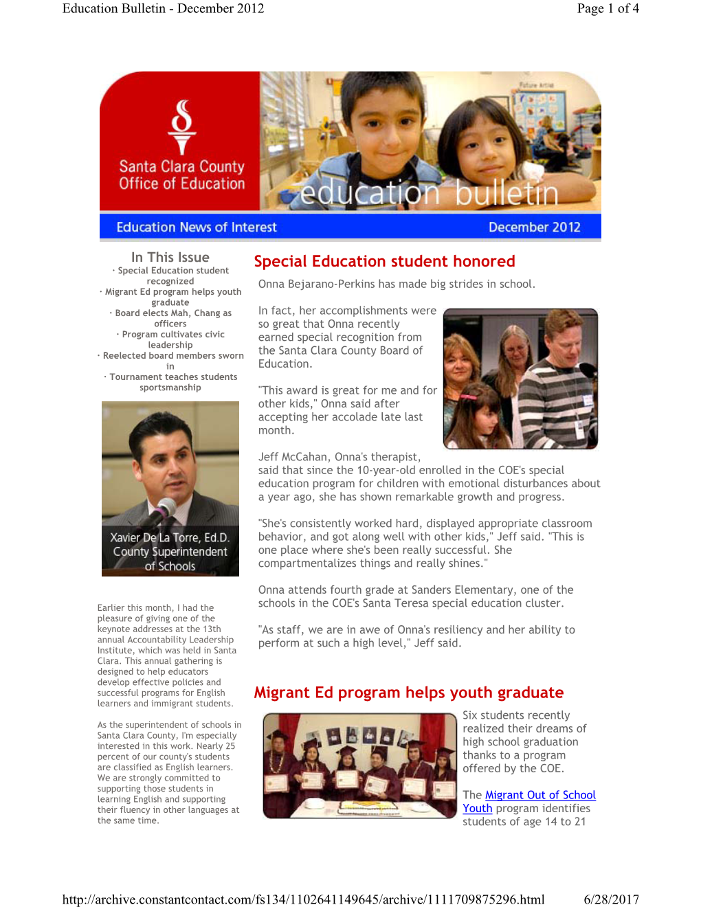 Education Bulletin - December 2012 Page 1 of 4