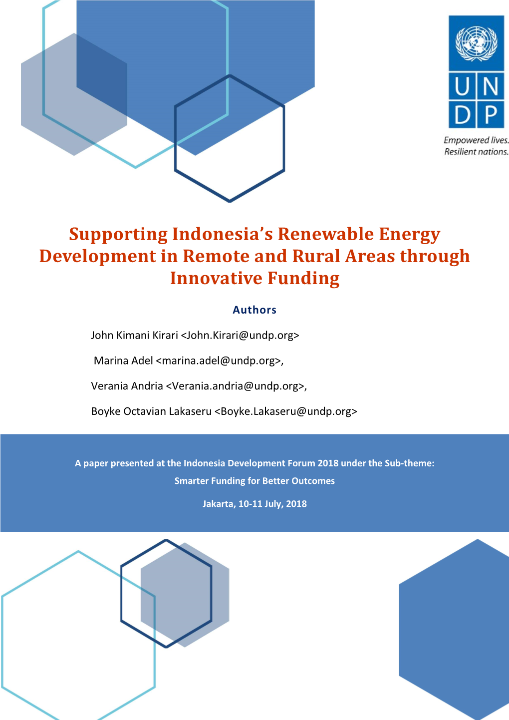 Supporting Indonesia's Renewable Energy Development in Remote