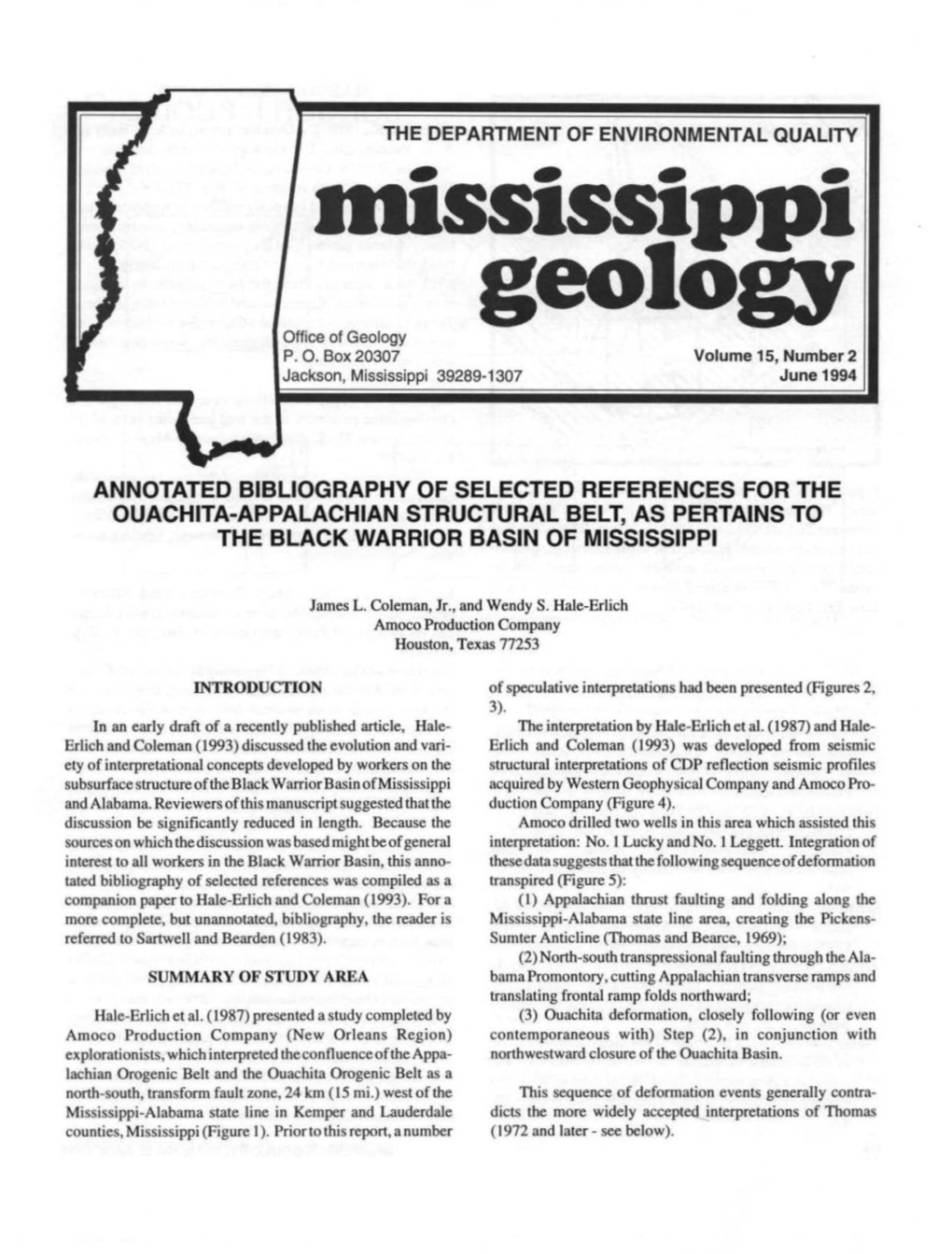 Mississippi Geology, V