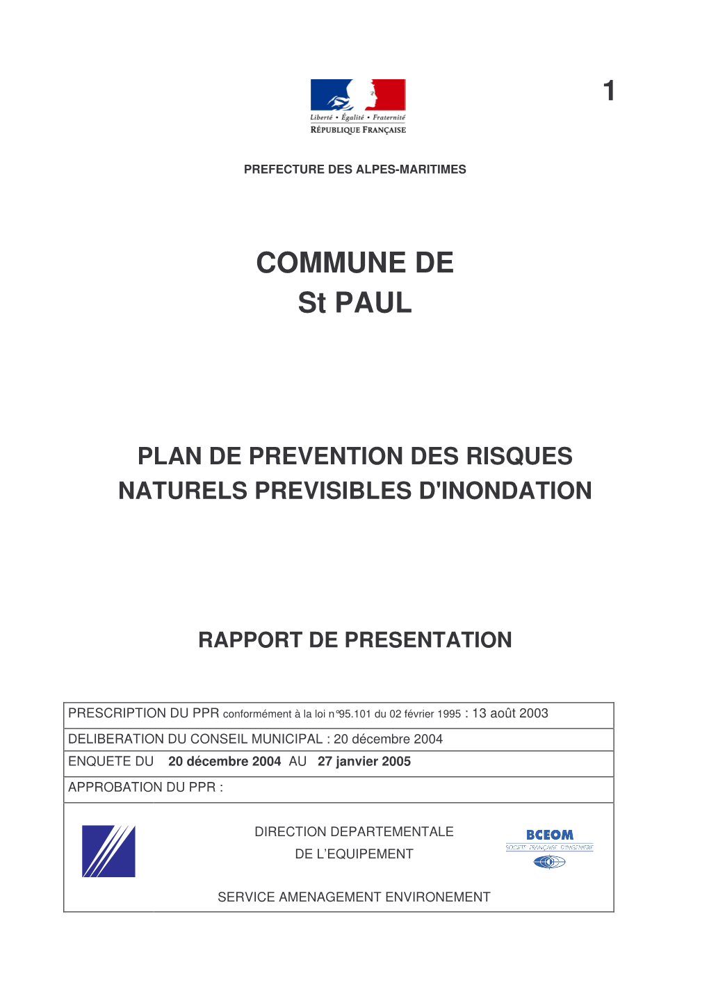 Plan De Prevention Des Risques Naturels Previsibles D'inondation