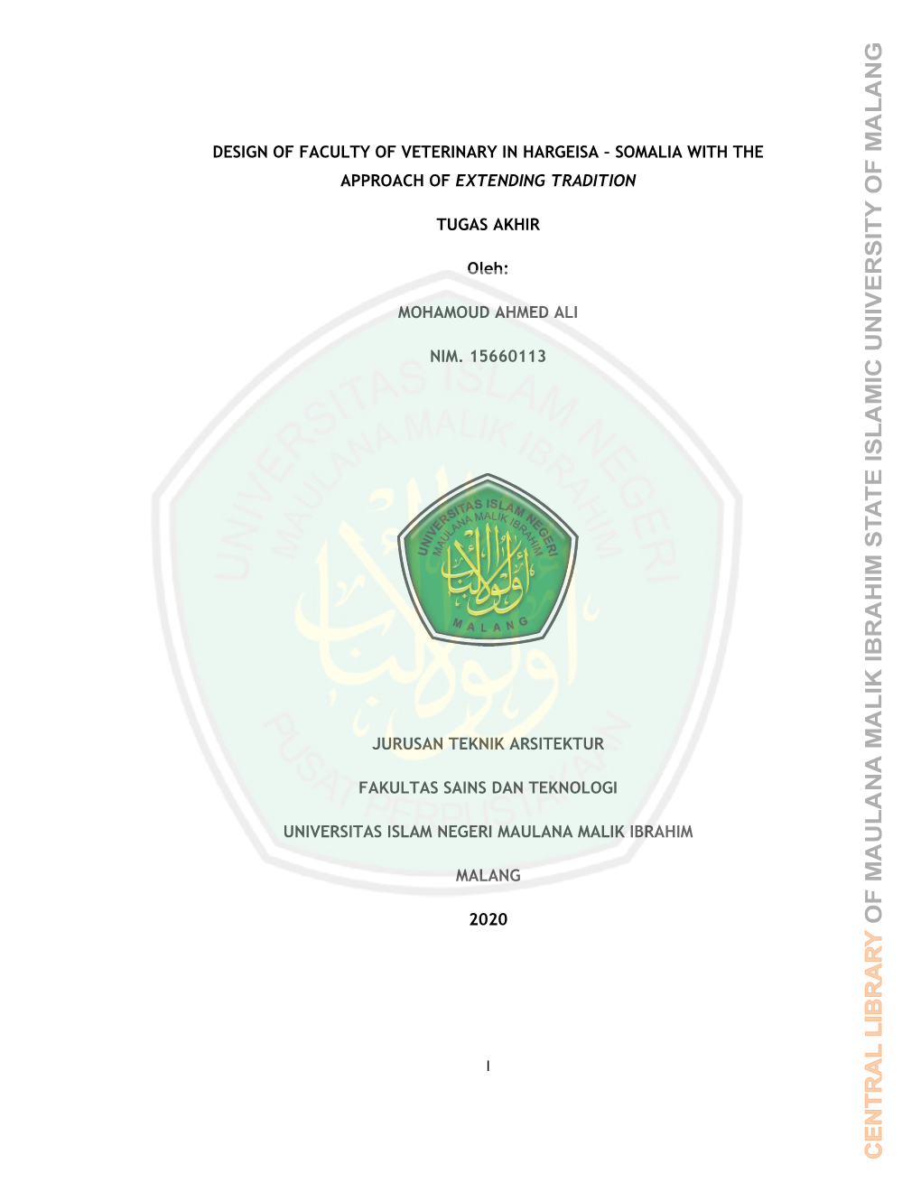 I Design of Faculty of Veterinary in Hargeisa