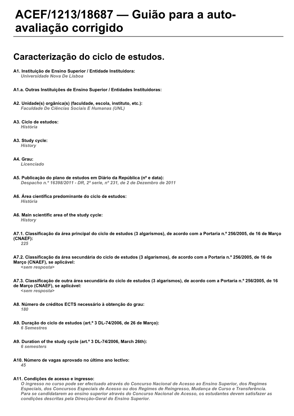 ACEF/1213/18687 — Guião Para a Auto- Avaliação Corrigido