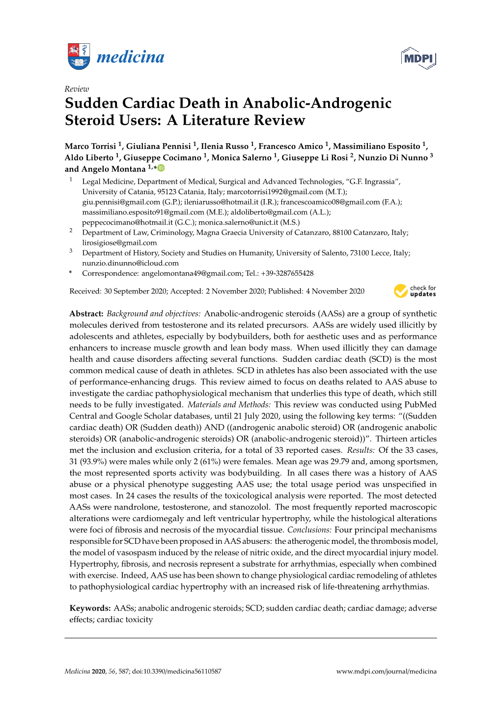 Sudden Cardiac Death in Anabolic-Androgenic Steroid Users: a Literature Review