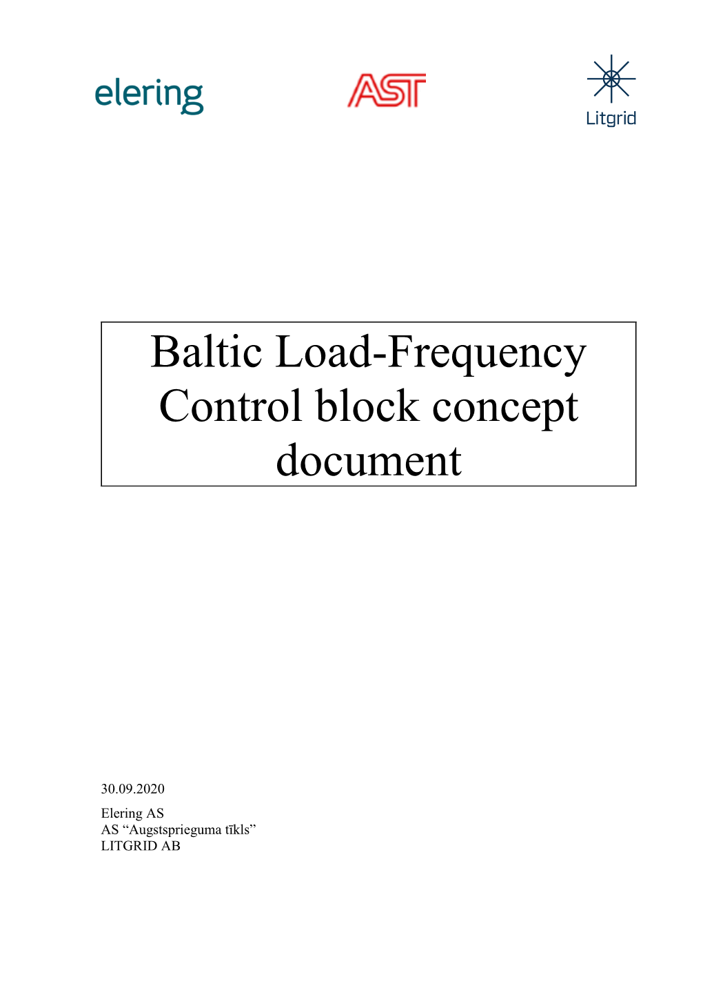 Baltic Load-Frequency Control Block Concept Document