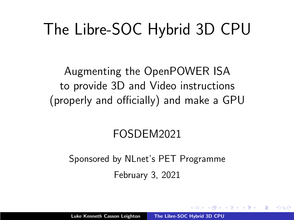 The Libre-SOC Hybrid 3D CPU
