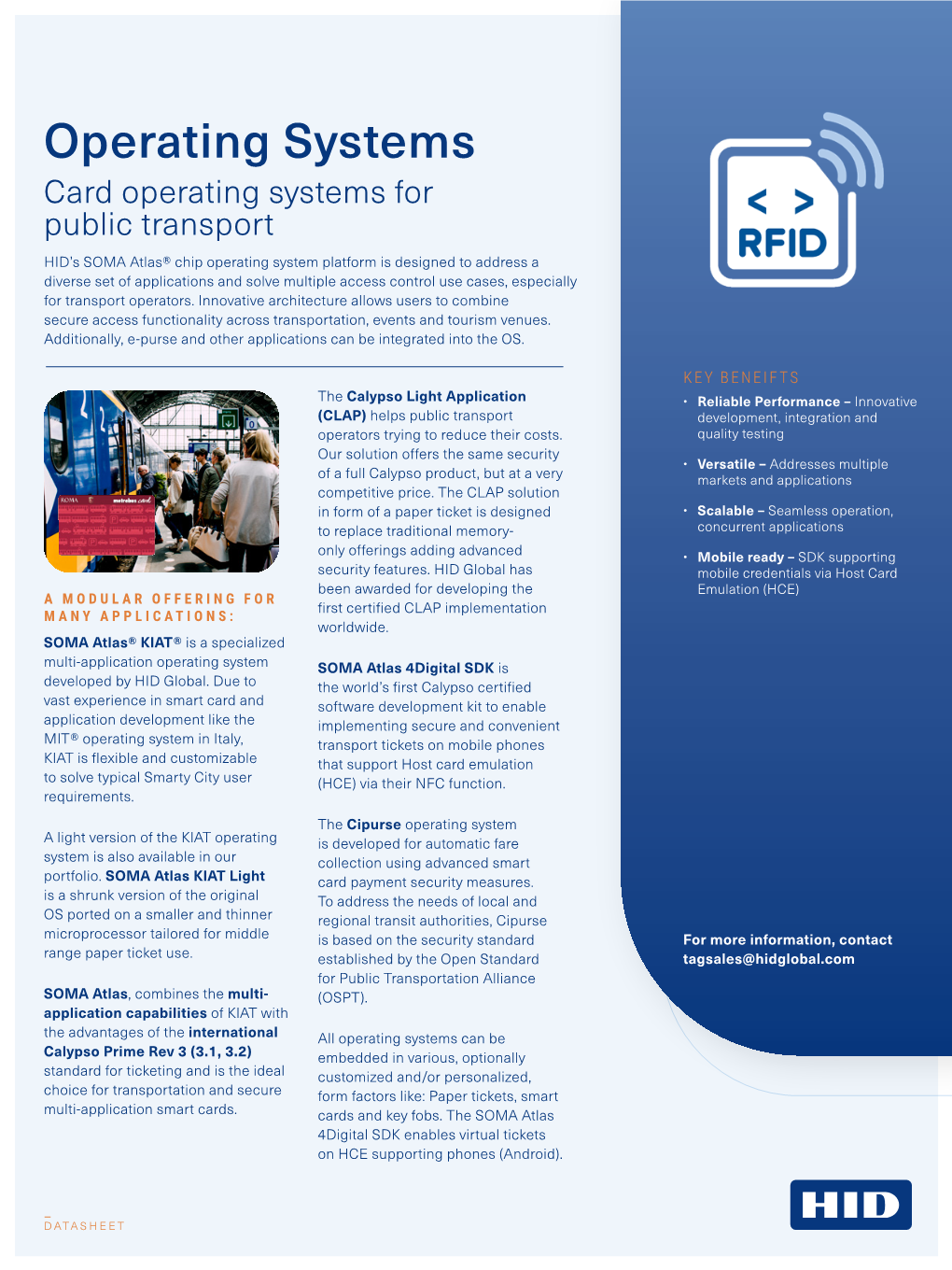 HID Card Operating Systems for Public Transportation Datasheet