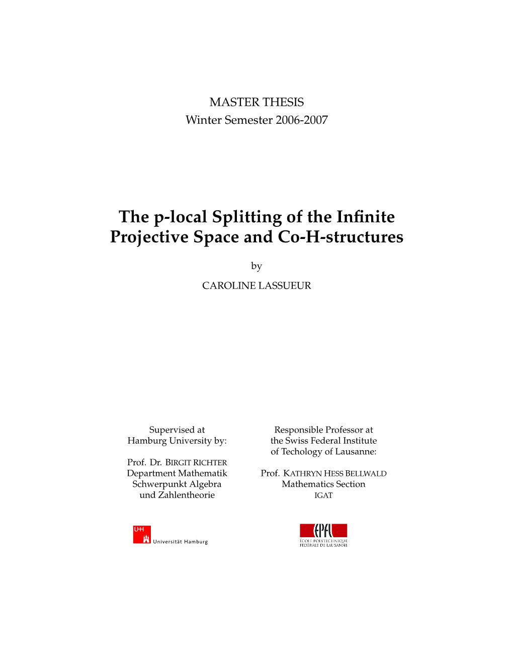 P-Local Splitting of the Infinite Complex Projectiv Space and Co-H-Stuctures