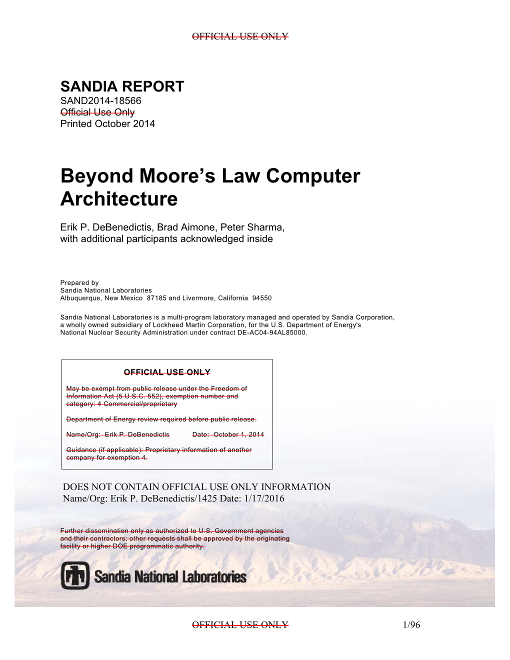 Beyond Moore's Law Computer Architecture