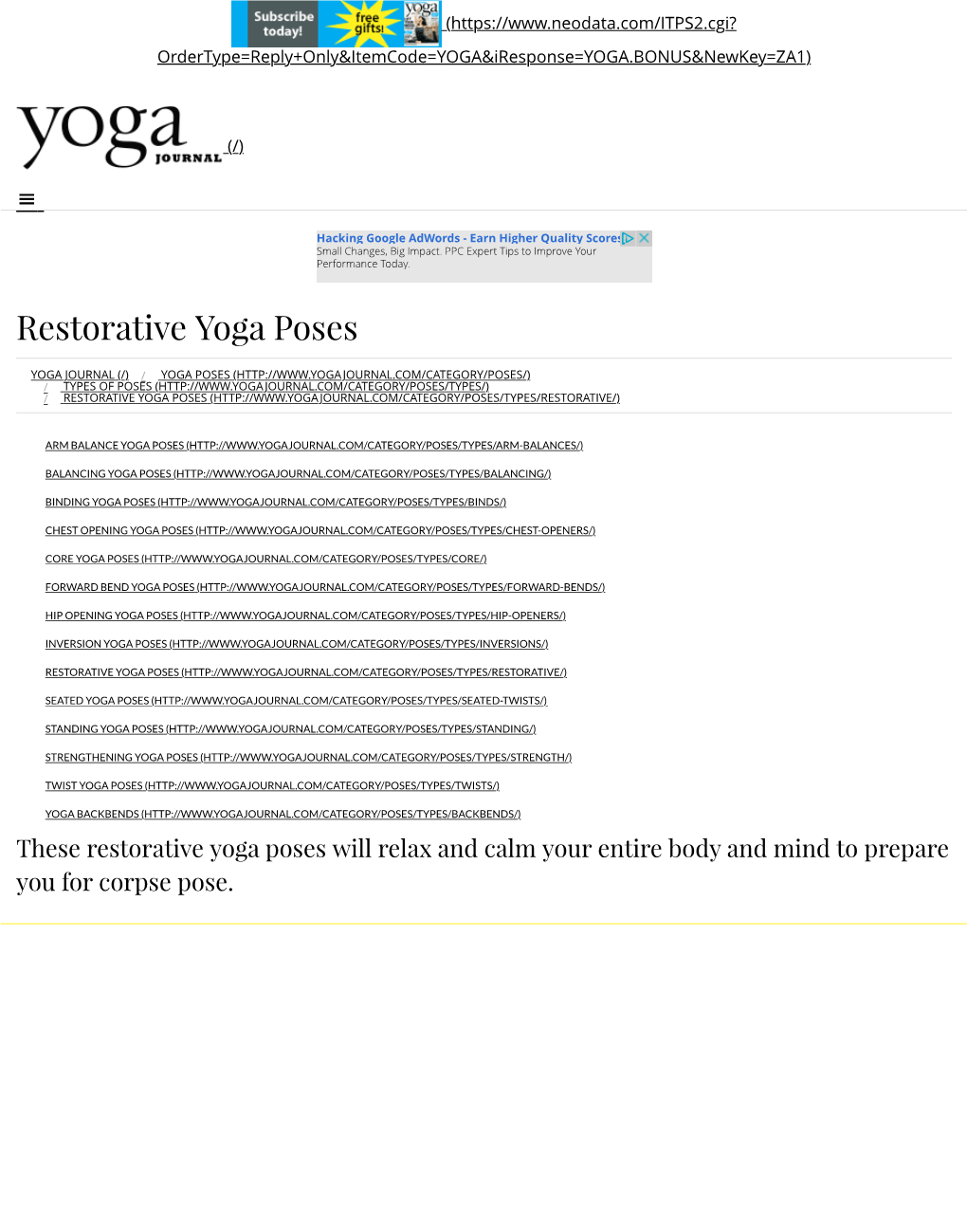 Restorative Yoga Poses