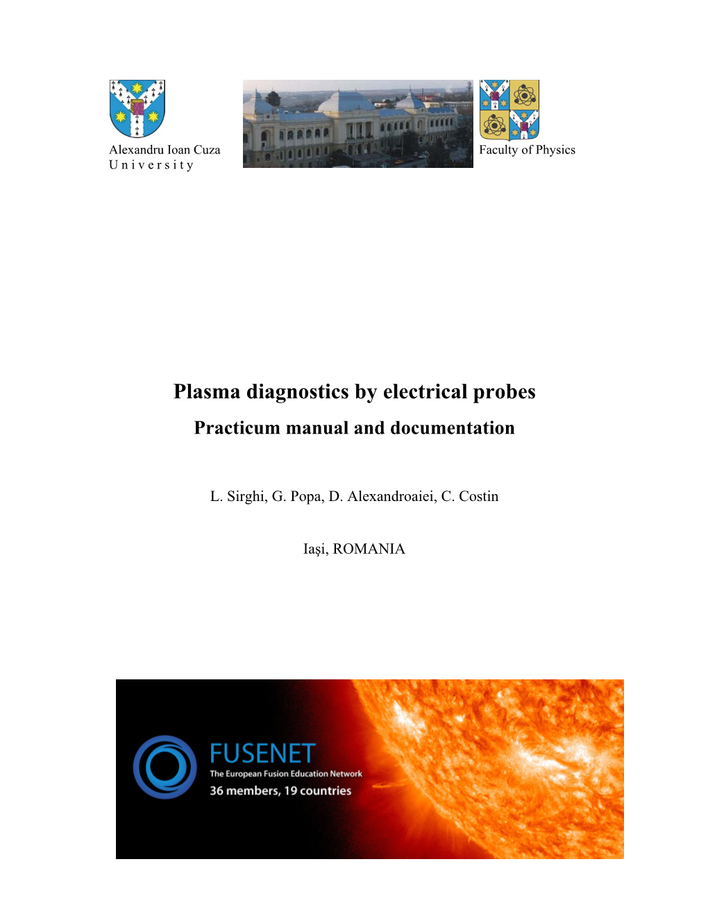 Plasma Diagnostics by Electrical Probes Practicum Manual and Documentation